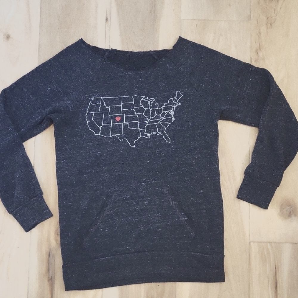 Colorado Love Off The Shoulder Sweatshirt Sz S